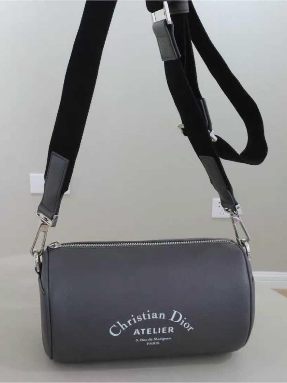 Dior Christian Dior Atelier Barrel Crossbody Bag with Black Strap